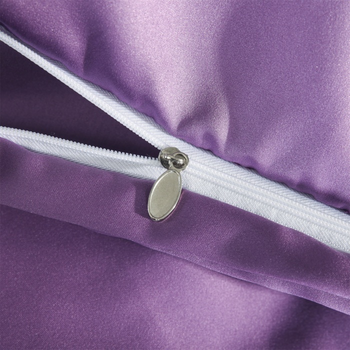 Satin Pinch Pleated Duvet Cover with Zipper Closure  3 Pieces